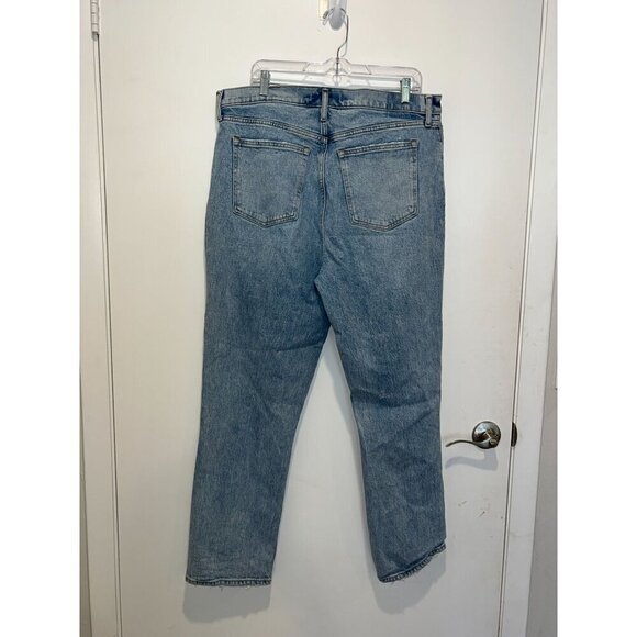 Abercrombie & Fitch 90s Straight Ultra High Rise Jeans Size 33 Light Wash Distre - Picture 6 of 12